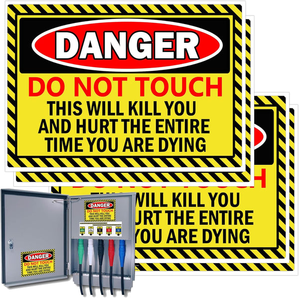 Do Not Touch Stickers "DO NOT Touch" Danger Warning Labels, 5 x 7 Inch Electrical Shock Hazard Vinyl Decals