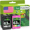 Limeink 2 Remanufactured Ink Cartridge Replacement for HP 63, Combo Pack for HP Officejet 3830 Printer, 1BK, 1C