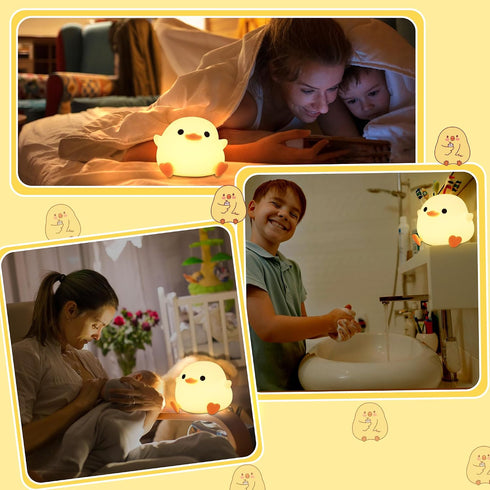 Dimmable DoDo Duck Night Light, Duck LED Night Light, Nursery Silicone Bedside Touch Lamp for Home Bedroom Decor