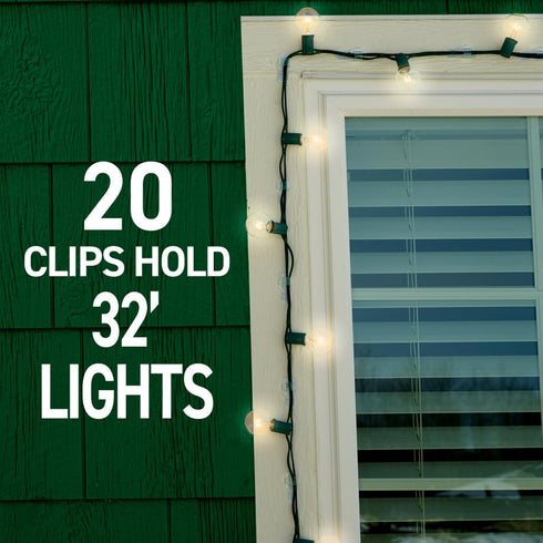 Command 16 20 (17017CLR-AWES), (17017CLR-AW-E) Outdoor Light Clips, clips, strips, Water-Resistant Adhesive Clear