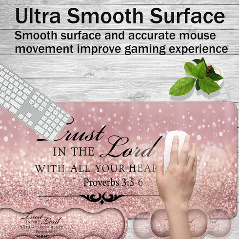 VSOJSOJKE Set, 31.5 11.8 inch 3:5-6 Gaming Mouse Pad Large Gaming Mouse Pad+Keyboard Wrist Rest+Mouse Wrist