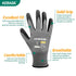 W1 Work Gloves for Men and Women,Touchscreen Working Gloves with Grip,12 Pairs Bulk Pack Mechanic Gloves,PU Coating on Palm & Fingers,Breathable Mens Gardening Gloves,Lightweight,Gray Small