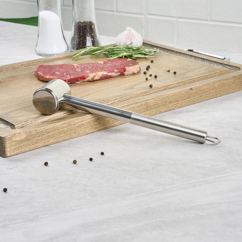 10 Hammer Restaurantware in Stainless Steel Meat Tenderizer - German Standard Multi-Sided Meat Mallet, Dishwasher Safe