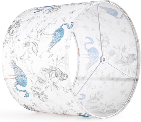 13" 13" 10" Printing Flamingo Drum Lamp Shade Medium Table Lampshade, Top x Bottom x High(Spider), Ideal
