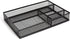 TRU RED TR57546-CC Mesh Drawer Organizer, 4 Compartment, Matte Black for Office Storage