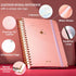 Spiral Notebook with Dividers 360 Pages 5 Subject Notebooks for Work School Note taking 7.3"x10.4" Large Leather College Ruled Notebook with Tabs Hardcover Spiral Lined Journal for Women Men Writing by Yoment