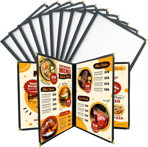 FLK Tech FLKQC 10 Pack 4 Page Menu Covers, 8 View 8.5 x 11