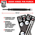 Door Hinge Pin Removal Tool - Spring Driven Remover Punch with Nylon Faced Hammer