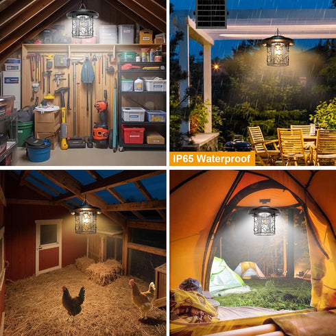 3000LM 5 3 Solar Shed Light Work Day & Night, Bright Modes Solar Powered Gazebo Lights Outdoor Hanging Lamps