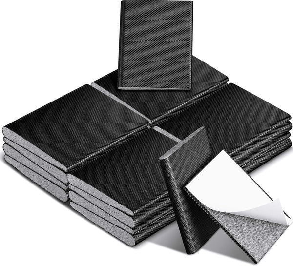 Zonon 16 Pieces Door Corner Seal Weatherstripping - Adhesive Corner Pads for Draft Protection (Black)