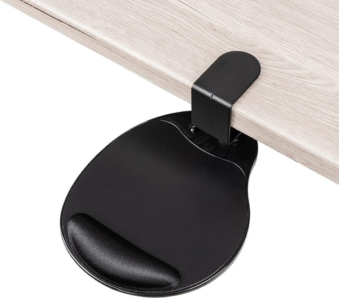 EHO Clamp on Mouse Platform with Gel Wrist Rest, Rotating 360 Degree Attachment for Home Office Desk Organizer