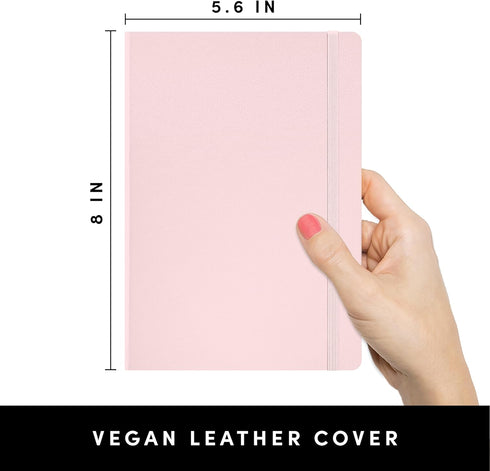 PAPERAGE Lined Journal Notebook, Blush, 160 Pages, Medium 5.6x8 in - Hardcover for Work & School