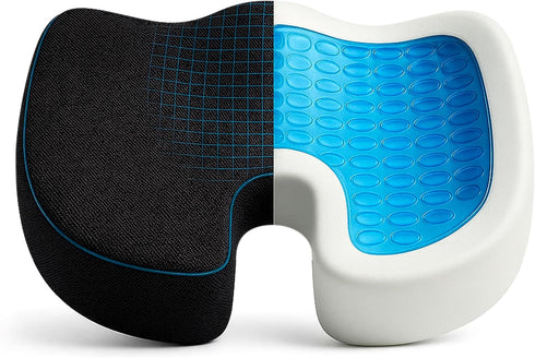 Viarous Gel Memory Foam Seat Cushion for Office Chair - Ergonomic Coccyx Cushion for Car Seat, Desk Chair & Wheelchair