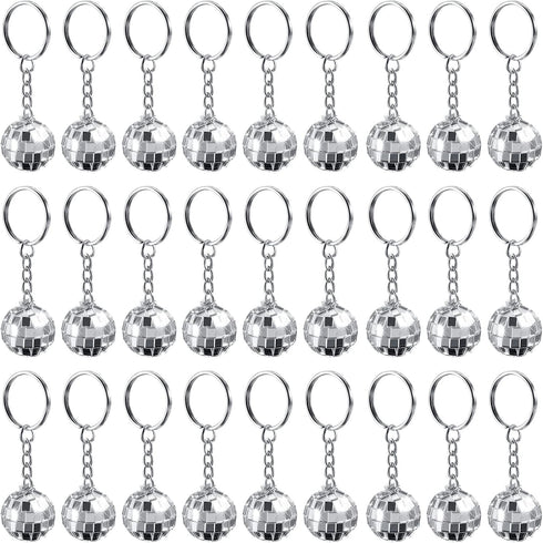 Henoyso 36 Pcs Mirror Disco Ball Keychain, Mini 70s Disco Keychain for Party Favors and Decorations