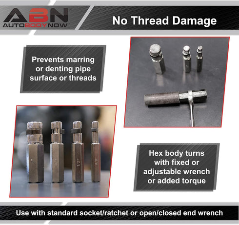 ABN Internal Pipe Removal Tool Pipe Nipple Extractor Set, General Internal Pipe Wrench Set 4pc - 1, 3/4, 1/2, 3/8 Inch