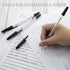BAZIC Ballpoint Pen Pure Black Color Stick Pens, 1.0 mm Bold Point, 12/Pack