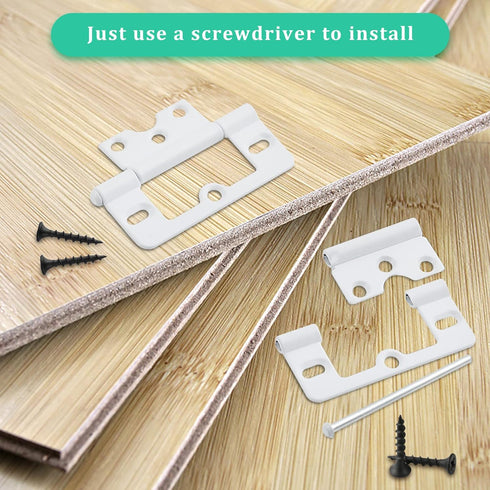 Worldity 10 Pack Hinges,3 Inch White Shutter Non Mortise Hinge, Screen Door Hinges Easy to Install, Screen Door Hinge