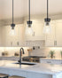 1-Light 5HZG107MIL Modern Pendant Light, HWH Adjustable Hanging Lighting for Kitchen, Living Rooms, Bedrooms, Black