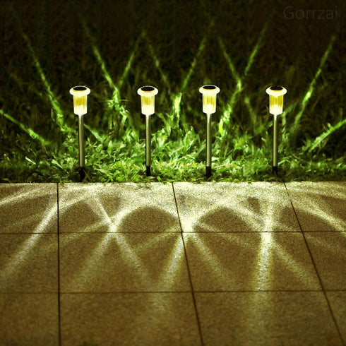 10 Pack Solar Lights Outdoor Solar Pathway Lights Outdoor LED Waterproof Stainless Steel Driveway Lighting for Outdise