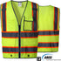 SKSAFETY 10 Pockets Safety Vest, Class 2 High Visibility Security with Zipper Back Mesh, Hi Vis Vest with Reflective