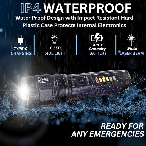 X36 Solar Camping Flashlight - Heavy Duty Survival Gear with Black Light/UV Light & More for Camping Essentials