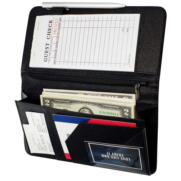 Server Book with Zipper Pocket and Magnetic Closure Server Booklet Waitress Books