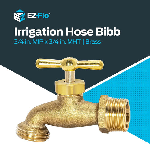 Eastman Brass Garden Valve, 3/4 Inch MIP x 3/4 Inch MHT Outdoor Spigot