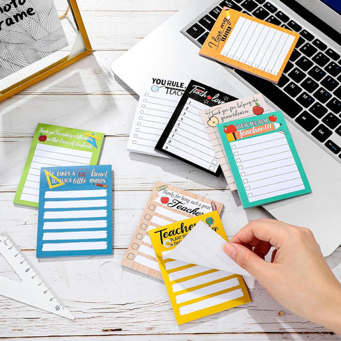 Teacher Notepad Sets, 24 Pcs Lined Notepads for Teacher Appreciation, Memo Notepads, Colored Sticky Paper Notes