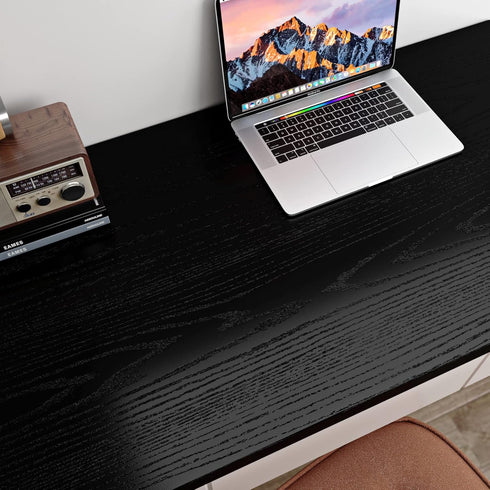 Livelynine Black Wood Contact Paper, Waterproof Vinyl Wrap for Kitchen Cabinet and Countertop, Peel and Stick