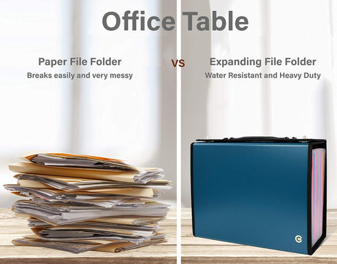 CNK Accordion File Folders - 24 Pockets Organizer for Document Storage, Durable Handle, Letter Size