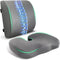 FuturaLoom Seat Cushion & Adjustable Lumbar Support Pillow Set, Charcoal Memory Foam Back