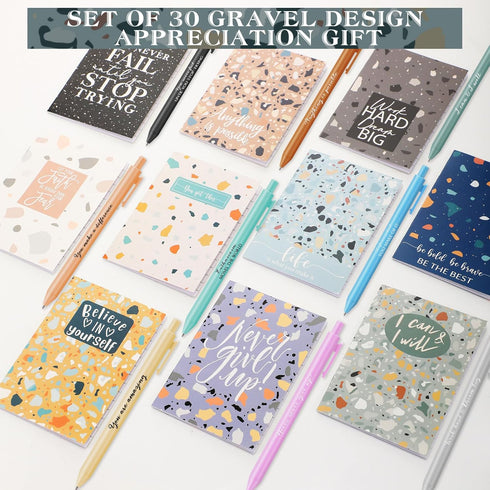 PerKoop 60 Pcs Inspirational Gifts Notepads, Motivational Pens Set, Small Pocket Notepads for Student Teacher Gifts