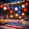 Generic Red White Blue Star Shaped String Lights, Independence Day Star Lights for