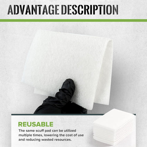 Scuff Pad 6” x 9” White 1200 Grit, Pack of 10 Aluminum Oxide Abrasive Pads for Paint Prep and Cleaning