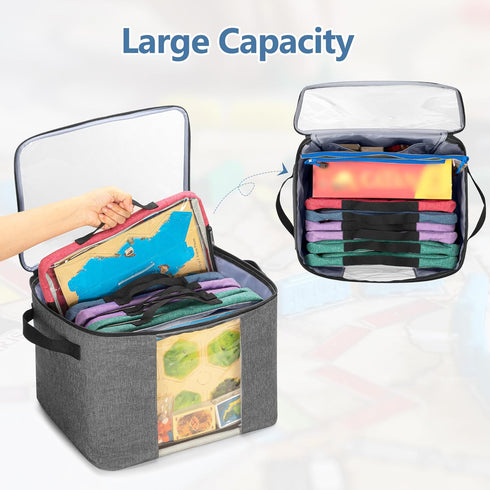 6pcs Rexmica Board Game Storage Bag with Zipper Bags, Board Game Organizer and Storage with Cover for Office Supplies
