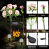 2 Pack Solar Lights Outdoor Waterproof, Garden Decor with 14 Realistic Dahlias/Zinnia, Solar Powered Outdoor Lights