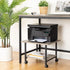 HOOBRO 2-Tier Printer Stand, Industrial Under Desk Cart with Shelf, Mobile Heavy Duty Storage Rack on Wheels, Grey and