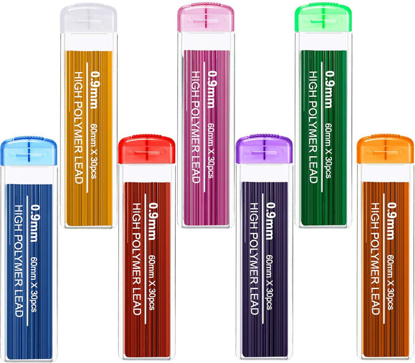 Zhehao 210 Pcs Colorful Refill 0.9 mm Mechanical Pencil Refills - Back to School Gifts for Students