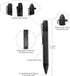 Cool Hand 4.9'' Carbon Fiber Bolt Action Pen Stylus for Touch Screen, Ballpoint Ink Refillable, Compact Size, Skelton