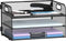 Supeasy 3 Tier Paper Organizer with Handle, Mesh Desk Organizer Letter Tray for A4 File Folder, Black