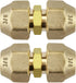 2 Packs AC Copper Pipe Extension Joint Connectors, 3/8-Inch Air Conditioning Pipe Coupling Adapters with Flare Nuts