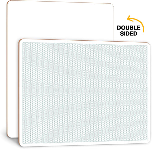 SCRIBBLEDO Isometric Grid 11"x14" Large Graph Dry Erase Board, Double-Sided White Board for Home School Classroom