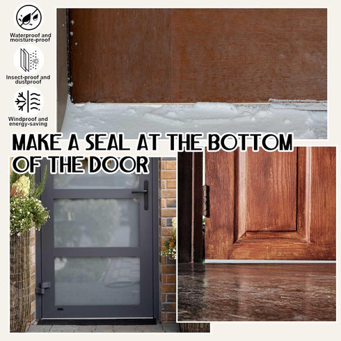 Pushglossy 2 36" 1-3/4" Pcs Slide on Door Sweep Wide Vinyl Weatherstrip Seal for Exterior Doors, Energy Efficient Draft
