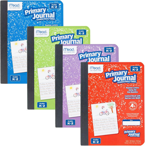 Mead Primary Journal, Half Page Ruled, Grades K-2, 7-1/2" x 9-3/4", 100 Sheets, 12 Pack