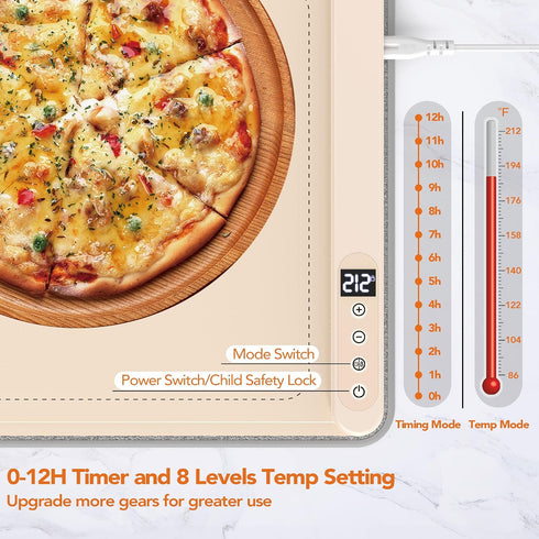 35"x16", 3S 8 12 Warming Mat for Food, XXL Electric Warming Tray for Parties Buffet, Graphene Rapid Full-Surface