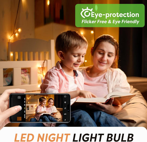 C7 LED Night Light Bulbs, 0.5W E12 Base, Warm White 2200K, Mini Bulbs for Chandelier, Nightlight, 6-Pack