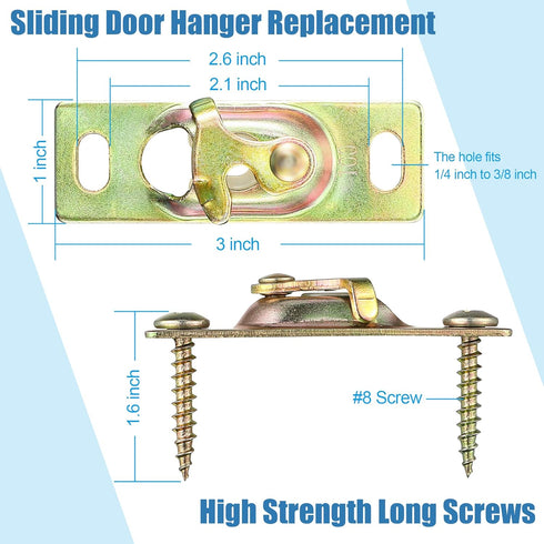 2 Pack Pocket Door Hardware Kit, RV Sliding Door Hanger with Adjustment Wrench, Pocket Door Rollers Assembly