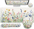 Flower Mouse Pad Set, Large Desk Mat for Desktop, Ergonomic Mouse Pad with Wrist Rest, Gaming Mouse Pad Wrist Support,