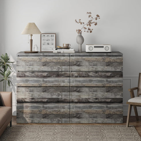 Gray Shiplap Wood Wallpaper, Peel and Stick Rustic Grey Wood Plank Contact Paper for Countertops, Waterproof Vinyl