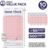 (10 Pack) 500 Stock Your Home Pink Guest Check Books for Servers Server Note Pads, Waiter Checkbook, Food Receipt Book